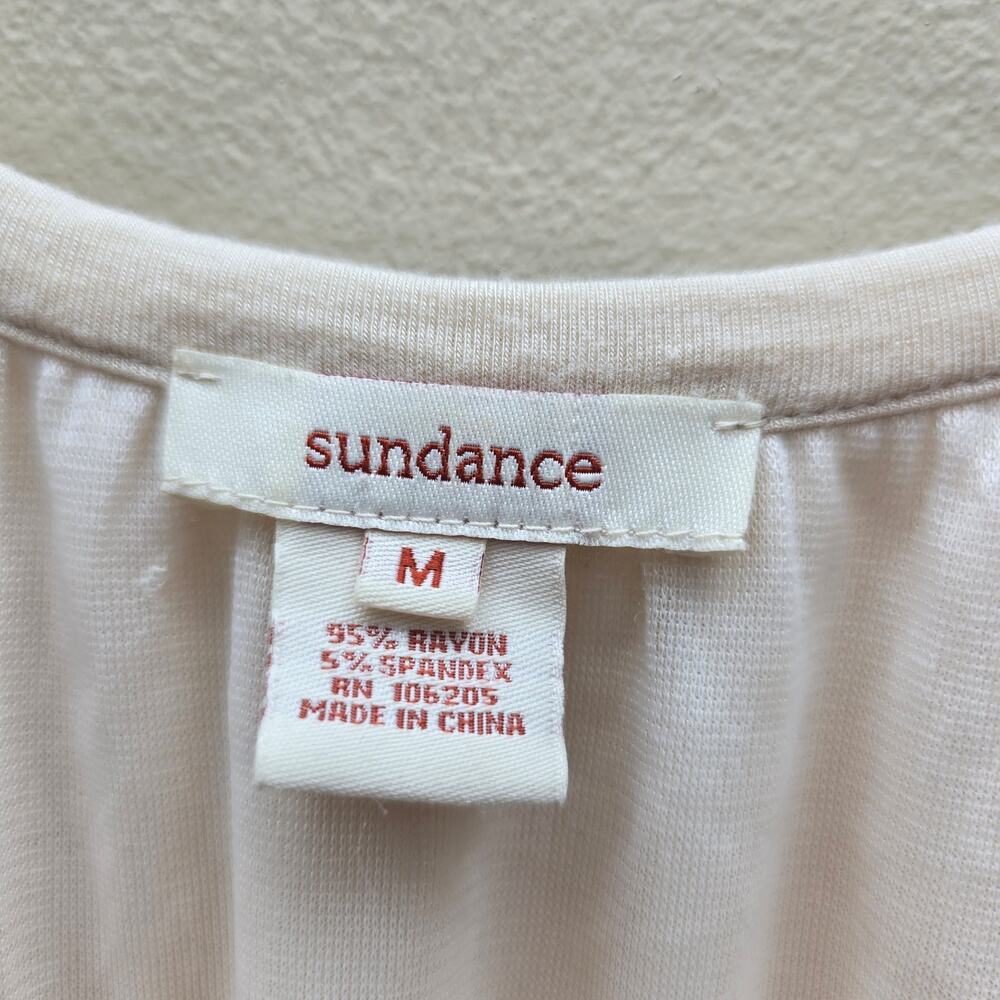 Sundance Women's Embroidered Lace Tunic Top Cream Size Medium Doman Sleeves - Picture 3 of 6